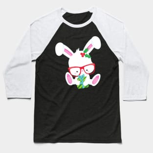 Christmas Bunny, Hipster Bunny, Bunny With Glasses Baseball T-Shirt